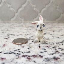  Early Monrovia Hagen Renaker White Rabbit Ears Apart Blue Eyes 1950s Figurine - $23.99