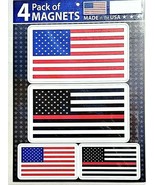 RED LINE Flags and American Flags MAGNETIC  - Pack of FOUR High Quality ... - €3,42 EUR