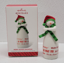 Hallmark 2014 Merry Wishes Snowman Porcelain Keepsake Christmas Ornament - £8.08 GBP