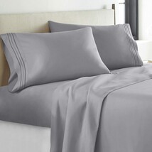 Yiyea Queen Sheet Set, Luxury 1800Tc Hotel Quality Double, Queen, Dark Grey - $44.99
