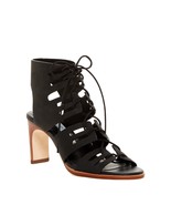 Matt Bernson Miro Heel Sandal Lace Up Gladiator Black Leather, Sz 7 $300... - $159.76 CAD