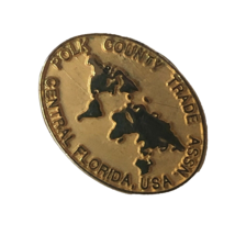 Polk County Florida Trade Assn Central Florida USA Green Gold Vintage Pi... - $9.00