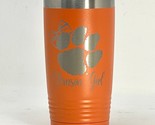 Clemson Girl Orange 20oz Double Wall Insulated Stainless Steel Tumbler Gift - £20.08 GBP