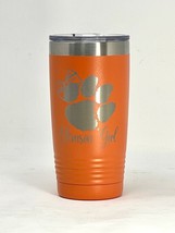 Clemson Girl Orange 20oz Double Wall Insulated Stainless Steel Tumbler Gift - £19.80 GBP
