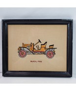 Vintage Automotive Handcrafted Cross Stitch Buick 1908 Framed ART 11x9 Inch - $28.95 CAD