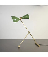 Torno Desk Lamp or Table Lamp in Olivine Enamel &amp; Brass by universaltwil... - £344.51 GBP