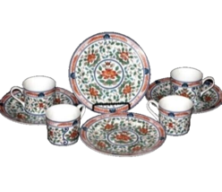 Georges Briard Vintage Imari Blossoms French Porcelain Tea/Snack Set for 4 - $84.14