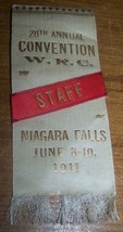 1911 Civil War Women&#39;s Relife Corps Gar Convention Ribbon Niagara Falls Ny - £21.02 GBP