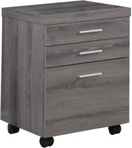 Monarch Specialties 3 Drawer File Cabinet - Filing Cabinet (Dark Taupe). - £167.80 GBP