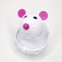 Snacky Mouse White Cat Toy Treat Dispensing Bobble Ball Food Dispenser - £9.86 GBP