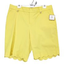 NWT Rafaella Classic Butter Yellow Shorts Women's 16 Scalloped Hem 37x10... - $25.00