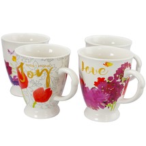 Gibson Home Bold Floral 17.4 oz Cup Set, Set of 4 Assorted Designs - $1,204.80 MXN