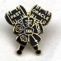 RNA Past Oracle Pin Vintage Gold Tone Enamel Royal Neighbors Of America - $12.95