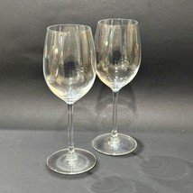 Set of 2 Thin Stemmed Wine Glasses Clear 8 1/2 Inches 10 Ounce Simple El... - £6.81 GBP