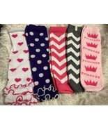 child baby toddler leg warmers lot of 5 princess hearts chevron NEW - €7,67 EUR