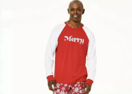 Family pajamas-Created By macy&#39;s, ONLY TOP- Men&#39;s MERRY - Size:  XL - £7.77 GBP