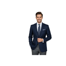 Men's Soft Wool Sport Coat English Plaid Window Pane 556-4 Navy Blue Renoir image 4