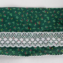 St Louis Trimming VTG Christmas Fabric 6 Yards Lace Valance Green Holly ... - $13.72