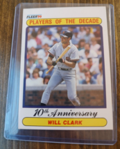 1990 Fleer Baseball Card 630 Will Clark Giants 10th Anniversary SR - £1.96 GBP