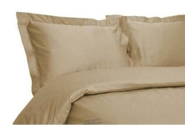 400 Thread Count Hemstitch Solid Duvet Set Fawn Gold King 75&quot;x80&quot; - $75.99