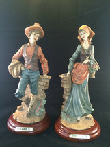 antique Napels  Italian pair of figurines. Signed A.Belari + Juliarte - £144.97 GBP