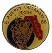 Florida State Elks Aubrey Callaham President Protective Order Enamel Hat... - $7.95