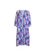 NEW Pioneer Woman S/M Long Sleeve Duster Purple Floral Long Open Cover Up - $18.00