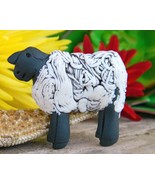 Vintage Jude Holdsworth Sheep Lamb Figural Brooch Pin Pottery Clay - £21.54 GBP