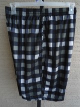  Men&#39;s  Burnside XL Mesh Lined Elastic Waist Board Shorts, Black &amp; Silver Checks - £11.16 GBP