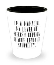 Nice Manager Gifts, I&#39;m a Manager. My Level of Sarcasm Depends on Your Level of  - £13.29 GBP
