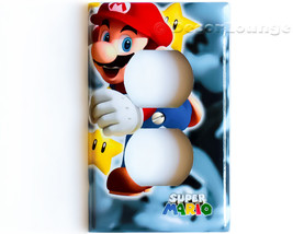 SALE NOW  Running Super Mario Gold stars power outlet cover wall plate c... - $15.99