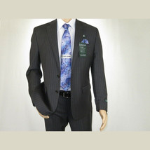 Men RALPH LAUREN Suit Wool Blend Two Button Classic Pinstripe Formal 0151 Gray image 4