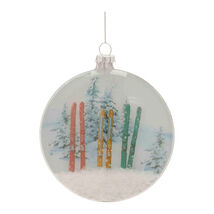 Glass Ski and Snow Disc Ornament (Set of 6) - $1,222.66 MXN