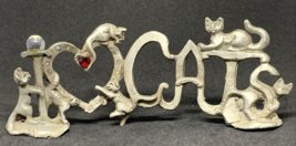 I Heart Cats Sunglo Designs 1999  Pewter I Love Cats PC9682 Made in USA Vintage - £12.73 GBP