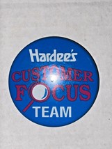 Hardee&#39;s Vintage Pinback Button 1991 Customer Focus Team - £7.81 GBP