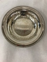 Vtg International Silver Co Round Bowl serving tray Embossed Floral 11&quot; - £12.24 GBP
