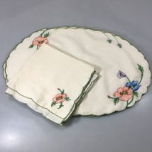 Villeroy &amp; Boch Amapola Linen Set of 4 Placemats and 4 Napkins Vintage - $47.53