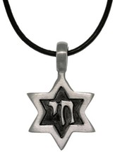 Jewelry Trends Pewter Star of David Pendant with 18 Inch Black Leather Cord Neck - £23.52 GBP