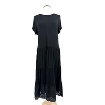 Knit Maxi Dress XL womens ruffle bottom tiered black short sleeve Jack &amp;... - $29.70