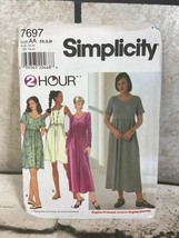 Simplicity Sewing Pattern 7697 Misses Knit Dresses Scoop V neck Sizes XS... - $7.91