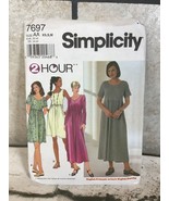 Simplicity Sewing Pattern 7697 Misses Knit Dresses Scoop V neck Sizes XS... - £6.24 GBP