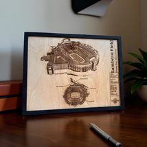 Lambeau Field Green Bay, Wisconsin Wood Engraved Wall Hanging Football S... - $19.59