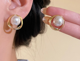 New tide network red ellipse twist ring earrings earrings female summer - £15.46 GBP