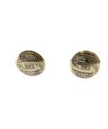 Vintage Signed Sterling Silver Native American Geometric Pattern Stud Ea... - $59.40