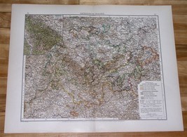 1911 Original Antique Map Of Thuringia / Thüringen / Germany - $25.27