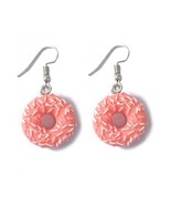 CUTE DONUT EARRINGS Pink Frosting Sprinkles Dangle Drop Stainless Steel ... - €7,73 EUR