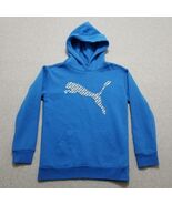 Puma Hoodie Youth Large 14-16 Boys Blue Pullover Pocket Logo - $362.29 MXN