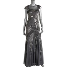 Adrianna Papell New Womens Silver Mesh Sequined Evening Gown 6   $396 - £153.86 GBP