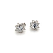 Natural Sapphire Diamond Halo Stud Earrings 14k Gold  Certified $3,950 121426 - £934.20 GBP
