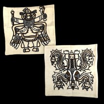 Handmade Pre Columbian Style Peruvian Alpaca Co Wool Embroidered Pillowcases NWT - £18.38 GBP
